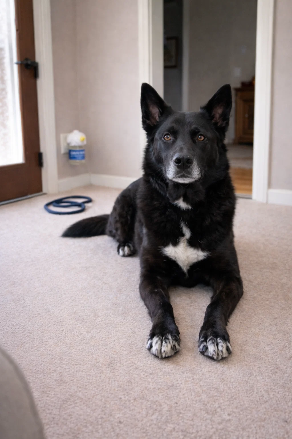 Chien devenant plus confiant à la maison